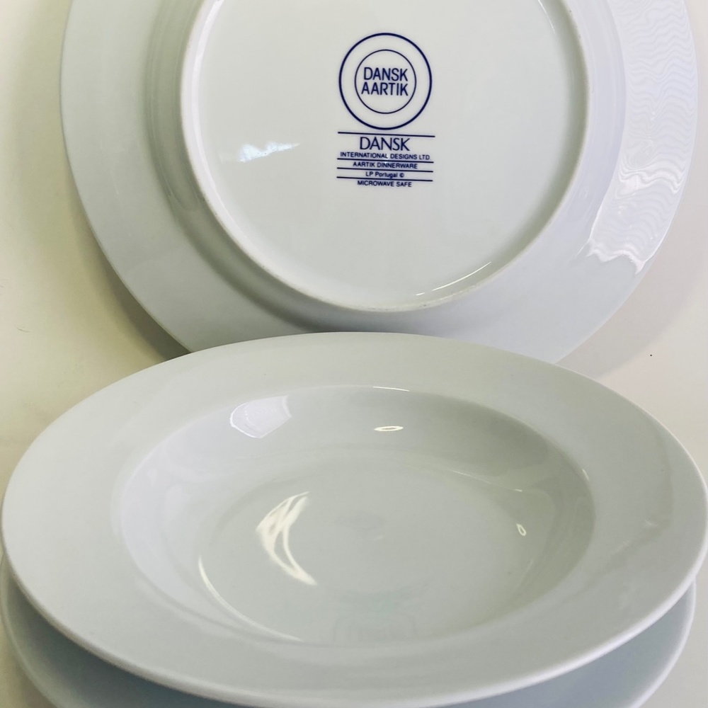 3 Pc Set Dansk Portugal Modern Minimalistic "Aartik" Salad/Bowl /Dinner Plate